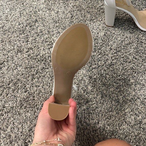 Taylor Ivory Satin Ankle Strap Heels - Picture 3 of 4